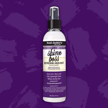 Show details for Aunt Jackie's SHINE BOSS Refreshing Sheen Mist 4oz Picture of Aunt Jackie's SHINE BOSS Refreshing Sheen Mist 4oz