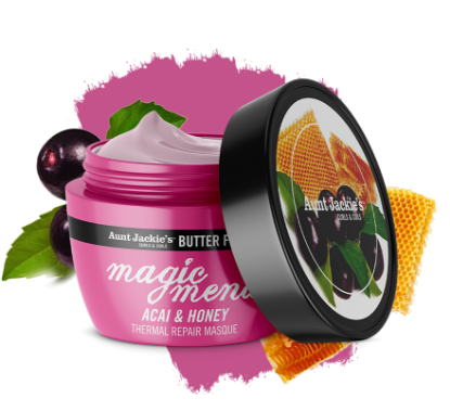 Show details for Aunt Jackie's MAGIC MEND - Maschera riparatrice termica Acai e miele 8oz Picture of Aunt Jackie's MAGIC MEND - Maschera riparatrice termica Acai e miele 8oz