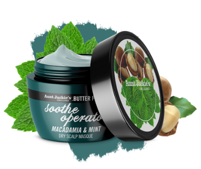 Show details for Aunt Jackie´s SOOTHE OPERATOR – Macadamia & Mint Dry Scalp Conditioning Masque 8oz Picture of Aunt Jackie´s SOOTHE OPERATOR – Macadamia & Mint Dry Scalp Conditioning Masque 8oz