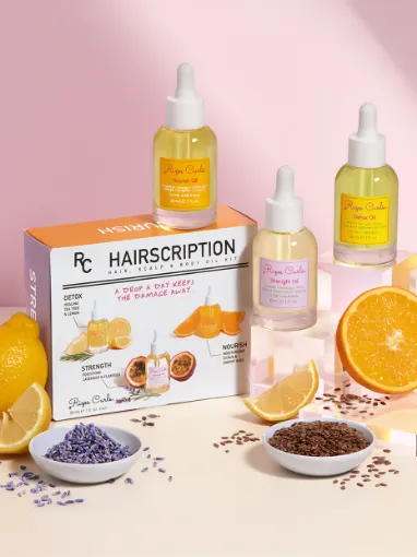 Image sur Kit d'Huiles Hairscription : Force, Nourrit & Détox
