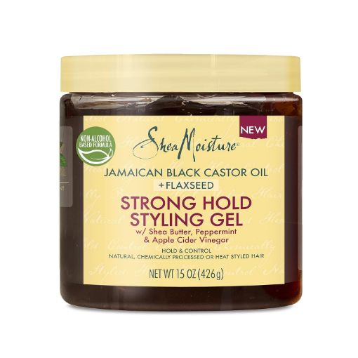 Image sur SheaMoisture Gel Coiffant à Fixation Forte à l'Huile de Ricin Noir Jamaïcain et Graines de Lin 426ml