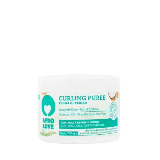 Imagen de Afro Love Puré Rizante - Crema modeladora para cabello rizado con aceite de coco 16oz